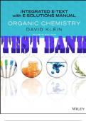 TEST BANK for Organic Chemistry: 4th Edition by David R Klein. INTEGRATED WITH SOLUTIONS MANUAL. All Chapters 1-27 in 2150 Pages.