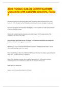 2022 ROGUE SALES CERTIFICATION&comma;  Questions with accurate answers&comma; Rated A