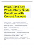 Bundle For WGU C810 Exam Questions with All Correct Answers