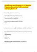 ANA Scope and Standards of Nursing  Practice&comma; Questions with accurate  answers&comma; Rated A
