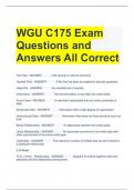 WGU C175 Exam Questions and Answers All Correct 