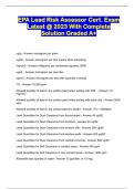 EPA Lead Risk Assessor Cert&period; Exam Latest &commat; 2023 With Complete Solution Graded A&plus;