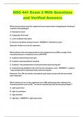 NSG 441 Exam 2 With Questions and Verified Answers