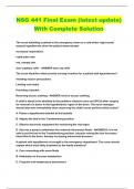 NSG 441 Final Exam &lpar;latest update&rpar; With Complete Solution