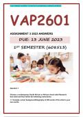 VAP2601 ASS 3 SEME 1 2023 Answers