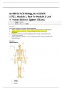 MI-SEP21-ACE Biology, DU-ACE009- SEP21, Module 1, Test for Module 1 Unit 4: Human Skeletal System Test Answers.