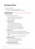 Samenvatting Institutions and Policy of the European Union (B-KUL-S0A48A) - Boek en hoorcolleges volledig