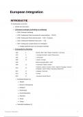 Samenvatting European Integration &lpar;B-KUL-S0B00a&rpar; - Boek en hoorcolleges volledig