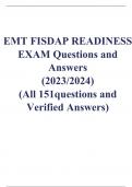 EMT FISDAP READINESS EXAM Questions and Answers (2023/2024)  (All 151questions and Verified Answers)  