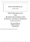 Finite Mathematics for Business Economics Life Sciences and Social Sciences 13e Raymond  Barnett, Michael Ziegler, Karl Byleen (Solution Manual)