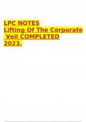 LPC NOTES Lifting Of The Corporate Veil COMPLETED 2023&period;