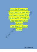 Stahl's Essential Psychopharmacology Neuroscientific Basis and Practical Applications 5th Edition Testbank 2023