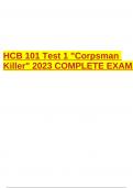 HCB 101 Test 1 "Corpsman Killer" 2023 COMPLETE EXAM.