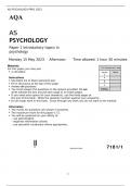 AQA AS PSYCHOLOGY Paper 1 Introductory topics in psychology  May 2023	