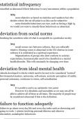 Summary -  Definitions of Abnormality Psychopathology (7182)