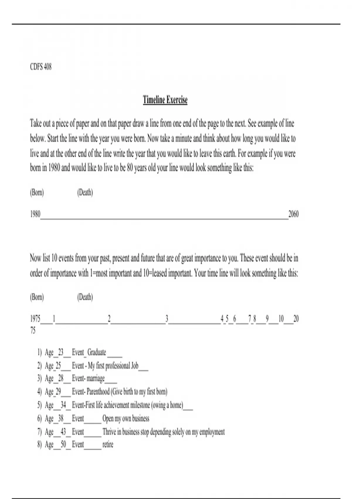 Child development test Timeline activity Child development Stuvia US