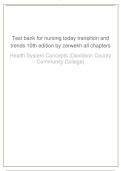 Test bank for nursing today transition and trends 10th edition by zerwekh all chapters