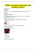 NBDE I Examination Questions with Complete Answers