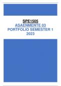 SPE1505 ASSIGNMENT 3 (PORTFOLIO) SEMESTER 1 2023
