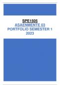 SPE1505 ASSIGNMENT 3 &lpar;PORTFOLIO&rpar; SEMESTER 1 2023