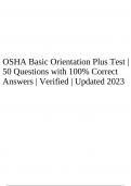 OSHA Basic Orientation Plus Test Unit IV Assessment with 100% Correct Answers | Verified | Updated 2023
