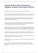 Chapter 20 Fire 1&2 Fire Protection Systems  question and answers rated A&plus;