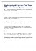 Fire Protection & Detection- Final Exam 2023 updated correctly answers 