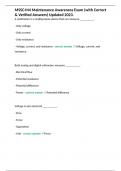 MSSC-M4 Maintenance Awareness Exam &lpar;with Correct & Verified Answers&rpar; Updated 2023&period;