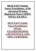 HESI EXIT Family Nurse Practitioner AND Advanced Practice Registered Nurse &lpar;APRN&rpar; FINAL EXAM 2