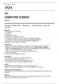 AQA AS COMPUTER SCIENCE Paper 1 and 2 JUNE 2023 QUESTION PAPER and  MARK SCHEME