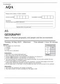 AQA AS GEOGRAPHY PAPER 1 and 2 JUNE 2023 QUESTION PAPERS and MARK SCHEMES