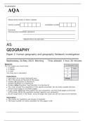 AQA AS GEOGRAPHY PAPER 2 JUNE 2023 QUESTION PAPER and MARK SCHEME