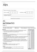 AQA AS MATHEMATICS PAPER 1 and 2 JUNE 2023 QUESTION PAPERS AND MARK SCHEMES