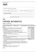 AQA AS FURTHER MATHEMATICS Paper 1 and 2  MAY 2023 QUESTION PAPERS