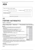 AQA AS FURTHER MATHEMATICS Paper 1 and 2 MAY 2023 QUESTION PAPER