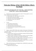 Complete Test Bank Molecular Biology of the Cell 6th Edition Alberts  Questions & Answers with rationales (Chapter 1-24)