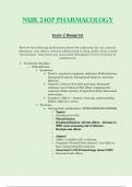 Exam 2 Blueprint - NUR2407 / NUR 2407 (Latest 2023 / 2024) : Pharmacology - Rasmussen