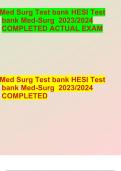 Med Surg Test bank HESI Test bank Med-Surg 2023&sol;2024 COMPLETED ACTUAL 