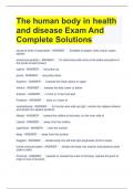 The human body in health and disease Exam And Complete Solutions