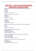 ABO LATEST GUIDE WITH QUESTIONS AND VERIFIED ANSWERS GRADED A&plus;