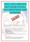 HESI EXIT V2 160 Questions With Updated 100% Correct Answers 2023 -2024