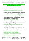 HESI RN Community Health Exit HESI Updated-2022- 2023 & Community Proctored LATEST DOWNLOAD GRADED A&plus;