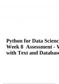  Python for Data Science Week 8 Quiz Assessment - Working with Text and Databases