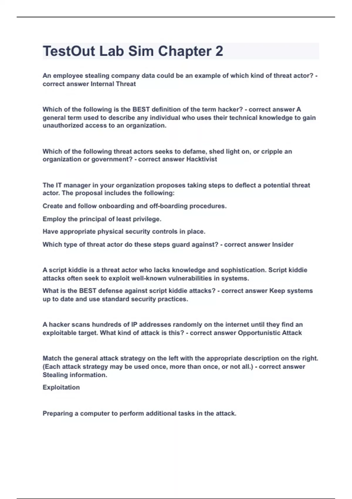 TestOut Lab Sim Chapter 22023 LATEST UPDATEGUARANTEED SUCCESS