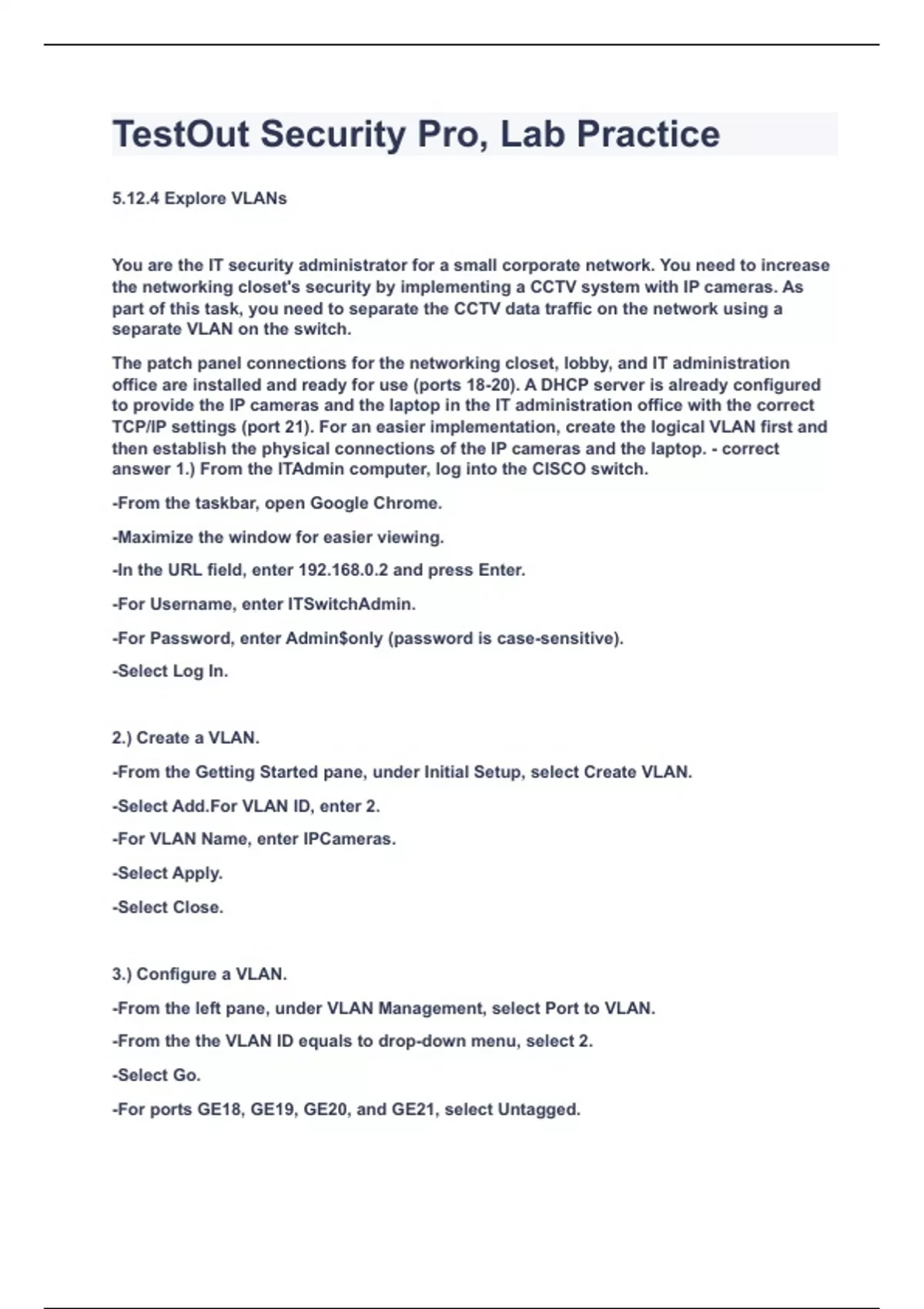 TestOut Security Pro, Lab Practice2023 LATEST UPDATEGUARANTEED