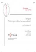 Zusammenfassung -  Einführung In Die Wirtschaftswissenschaften (WiWi)