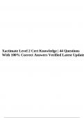 Xactimate Level 1 Cert Knowledge Questions With 100% Correct Answers Verified & Xactimate Level 2 Cert Knowledge | 44 Questions With 100% Correct Answers Verified Latest Update.