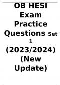 OB HESI Exam Practice Questions Set 1 (2023/2024) (New Update).