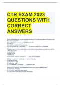 CTR EXAM 2023 QUESTIONS WITH CORRECT ANSWERS
