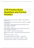 CTR Practice Exam Questions and Correct Answers 